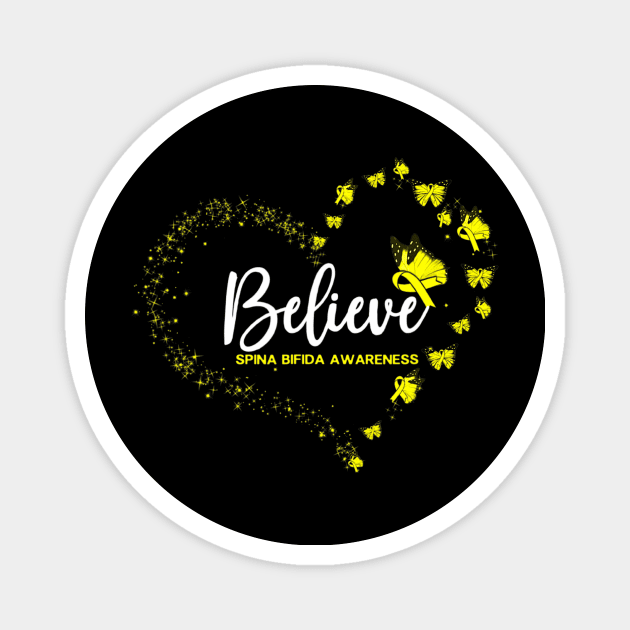 Spina bifida awareness butterfly believe Magnet by Tianna Bahringer